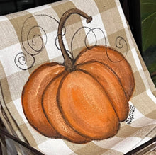 Hand Painted Pumpkin Tea Towel