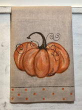Hand Painted Pumpkin Tea Towel
