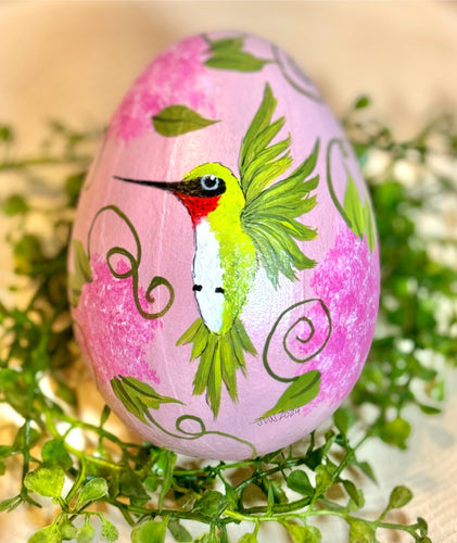 Hummingbird Paper Mache’ Egg