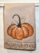 Hand Painted Pumpkin Tea Towel