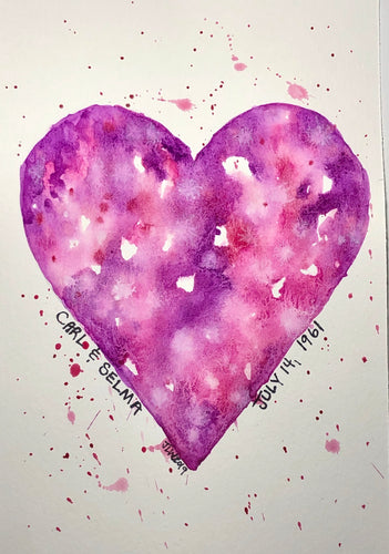 Personalized Watercolor Heart (local pickup only)