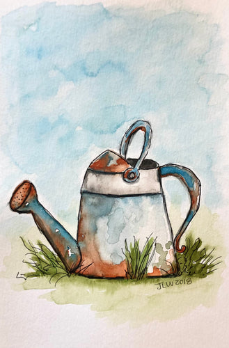 Watercolor Watering Can