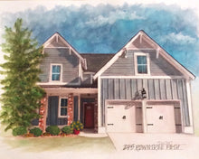 Large(8.5x11”) Watercolor Home Portrait