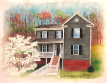 Large(8.5x11”) Watercolor Home Portrait
