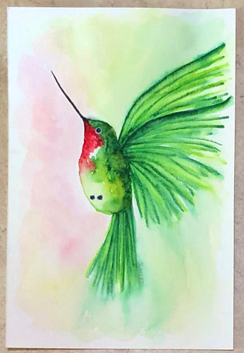 Hummingbird Original Watercolor Painting