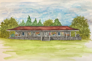 Large(8.5x11”) Watercolor Home Portrait