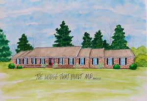Large(8.5x11”) Watercolor Home Portrait