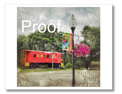 Evergreen Caboose Graphic Artwork