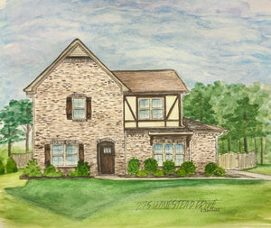 Large(8.5x11”) Watercolor Home Portrait