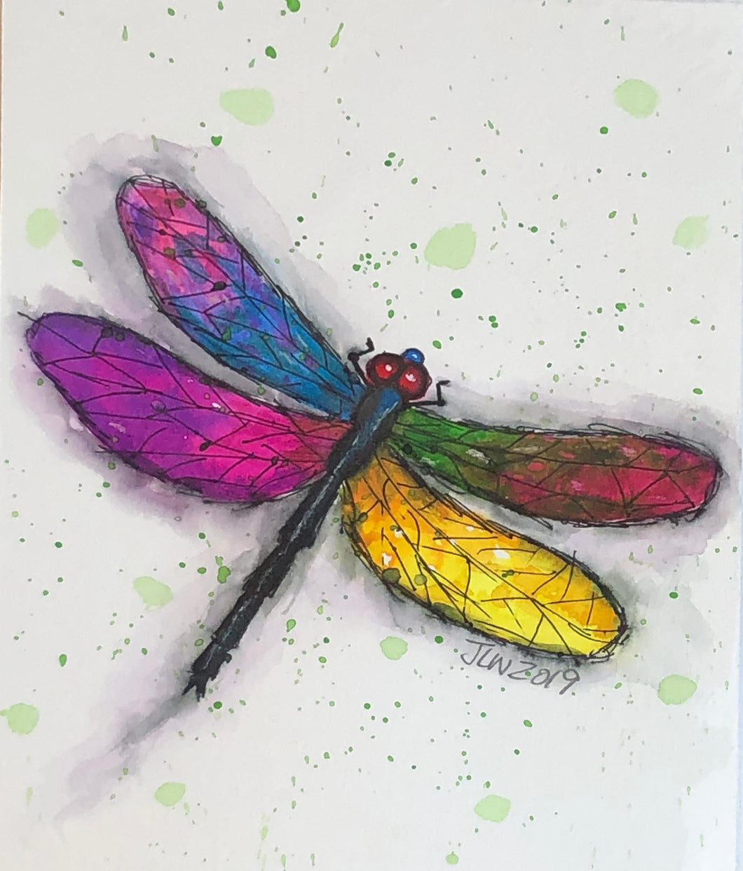 Dragonfly Watercolor Painting