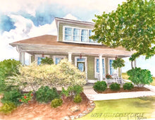 Large(8.5x11”) Watercolor Home Portrait