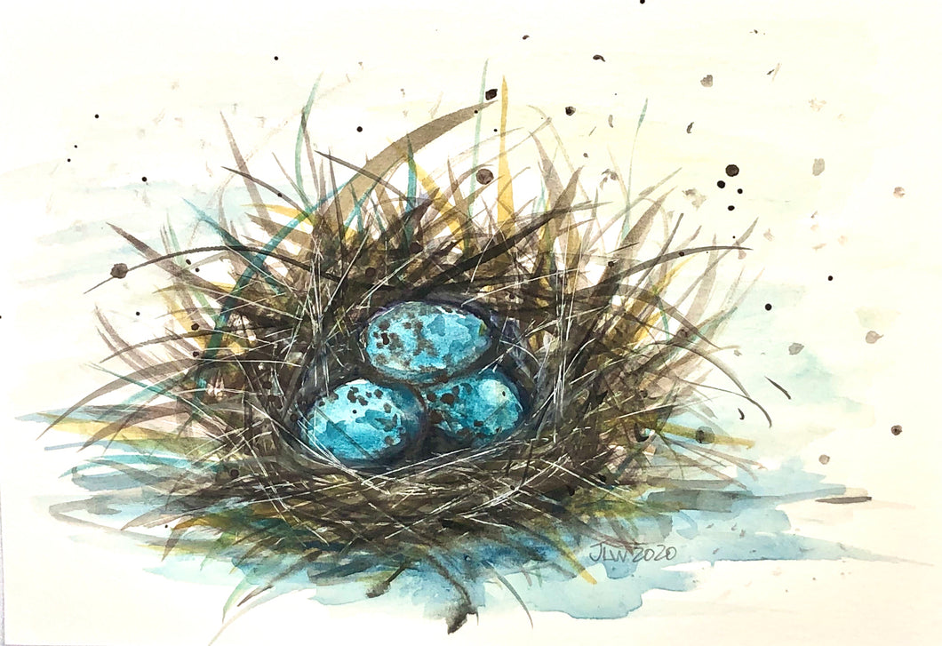 Nest Watercolor Painting
