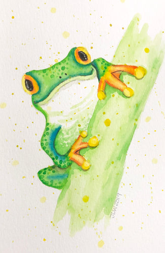 Tree Frog Watercolor Painting