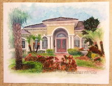 Large(8.5x11”) Watercolor Home Portrait
