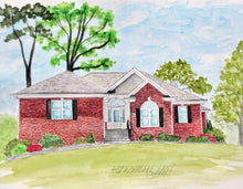 Large(8.5x11”) Watercolor Home Portrait