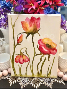 Poppy Magic watercolor canvas