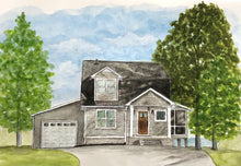 Large(8.5x11”) Watercolor Home Portrait